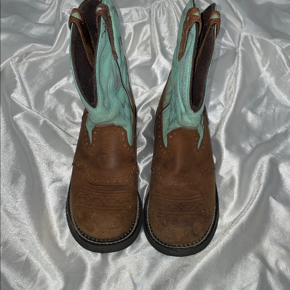 Justin Gypsy Brown and Turquoise Western Boots